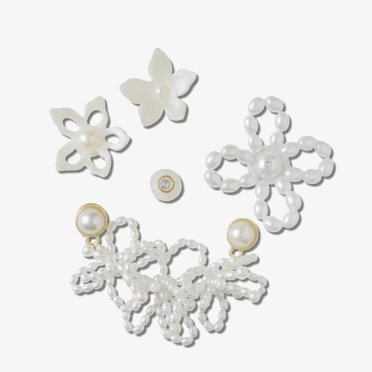 White Pearl Beaded 5 Pack 