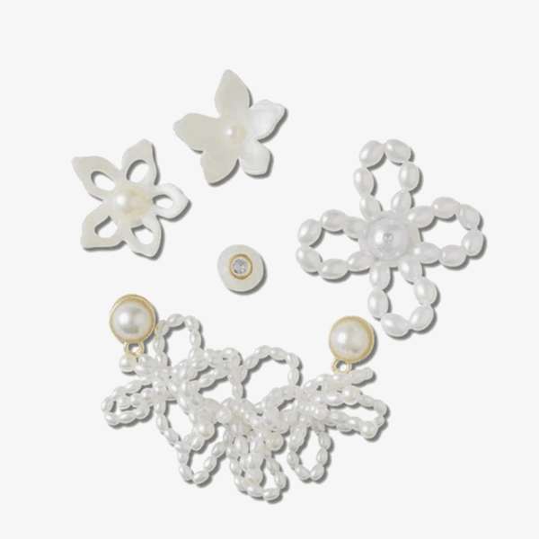 White Pearl Beaded 5 Pack 