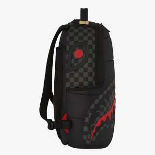 BLACK PUFFER GREY CHECK BACKPACK 