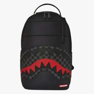 BLACK PUFFER GREY CHECK BACKPACK 