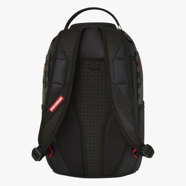 BLACK PUFFER GREY CHECK BACKPACK 