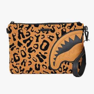 CHENILLE CHEETAH POUCHETTE 