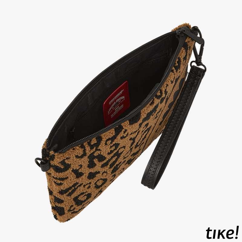 CHENILLE CHEETAH POUCHETTE 