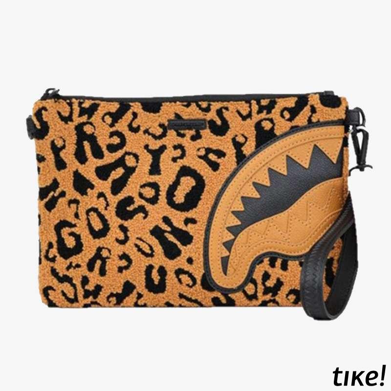 CHENILLE CHEETAH POUCHETTE 